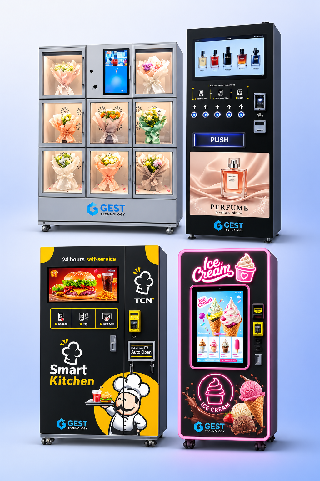 Gest Technology cashless payment system on a snack and drink vending machine